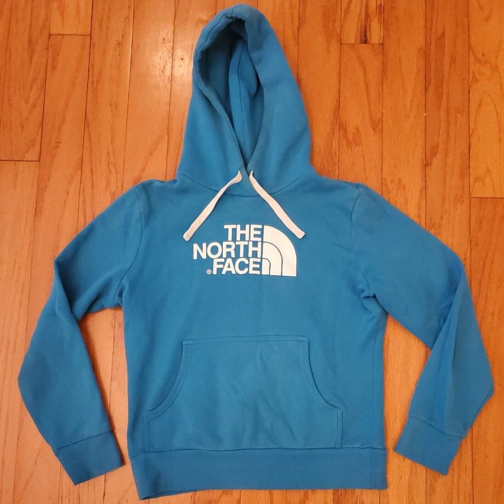 The North Face Jacket Small Teal Women Pullover Hoodie Long Sleeve Logo
